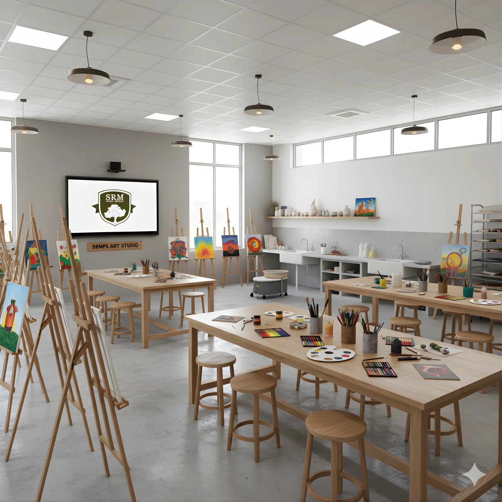 The Arts Studio with easels