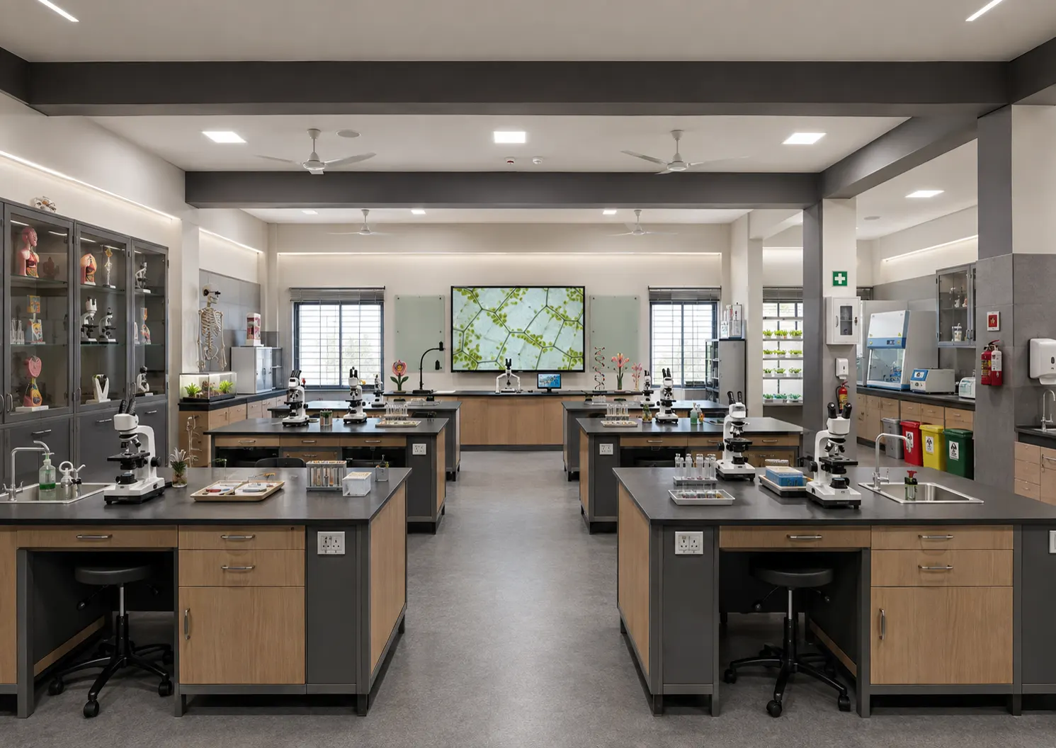 The biology laboratory