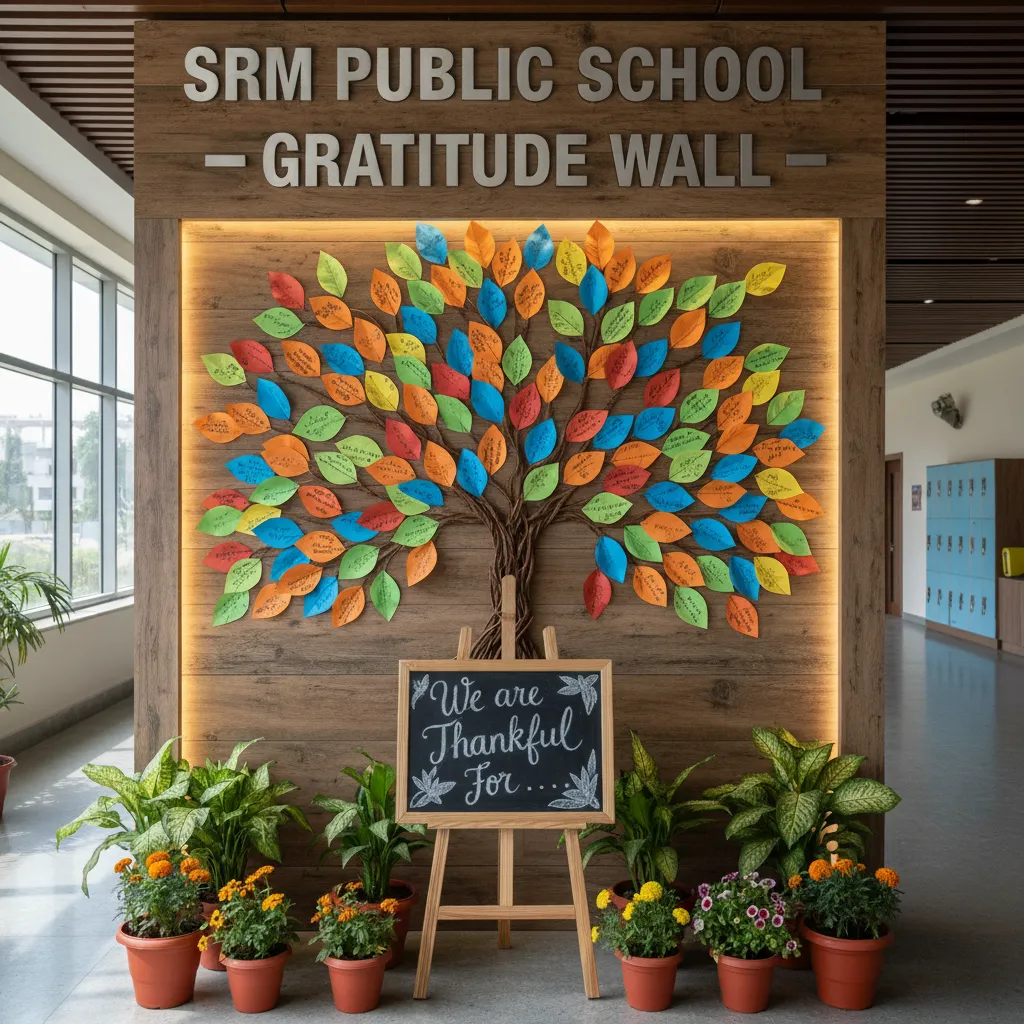 The Gratitude Wall, a colourful mural of thankful notes